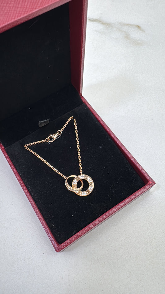 CARTIER Love Necklace 滿天星玫瑰金色