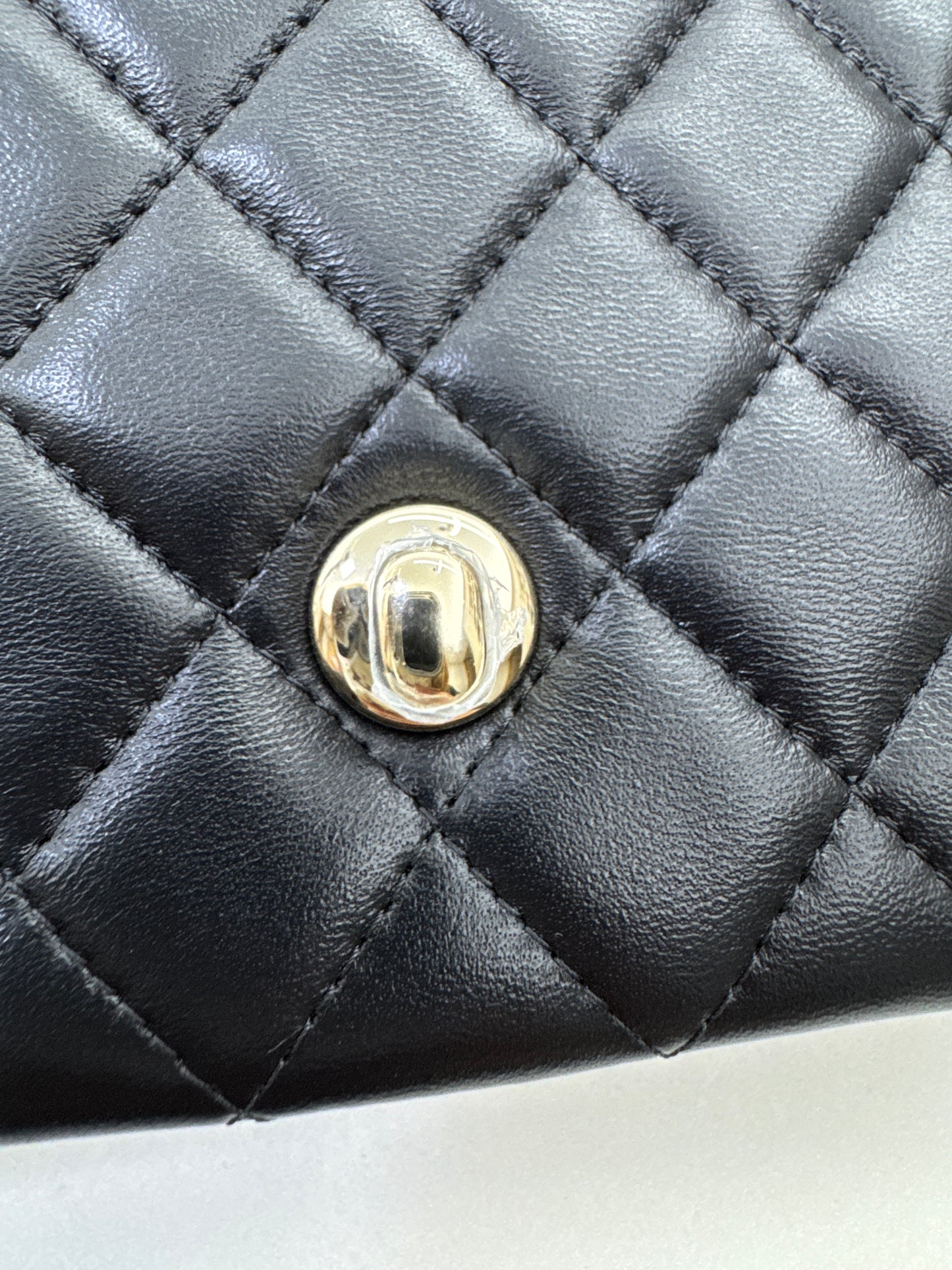 CHANEL Mini CF Handle 黑色羊皮淺金扣 Black Lambskin with GHE