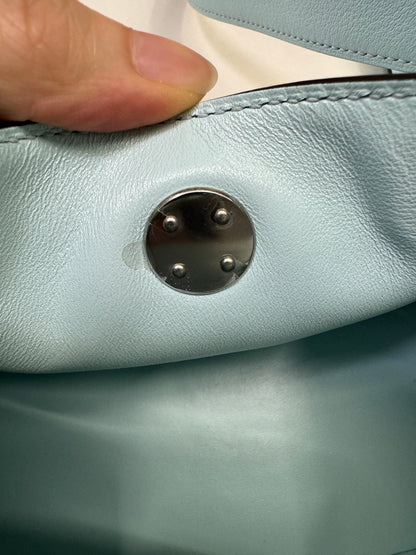 HERMES Mini Lindy 霧霾藍T0 銀扣 swift