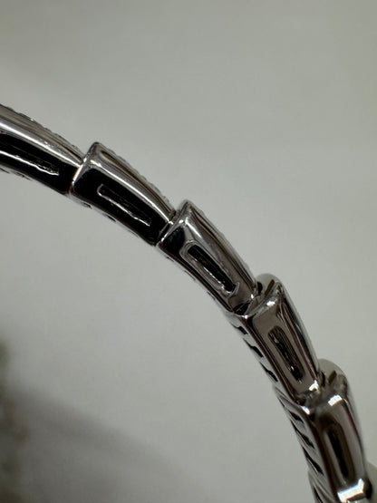 BVLGARI Serpenti 滿鑽手鐲 白金色