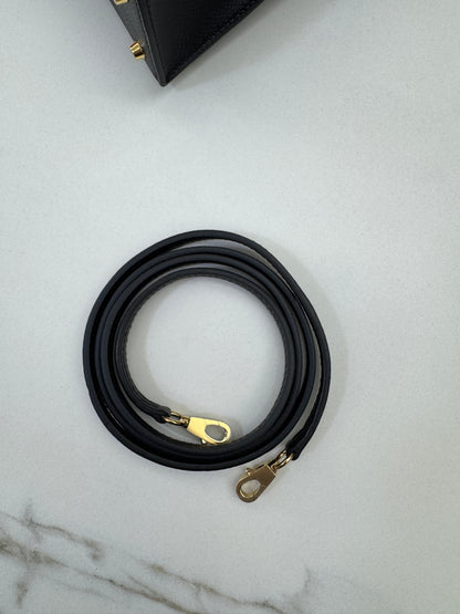 HERMES Mini Kelly II 黑金 Epsom Noir GHW