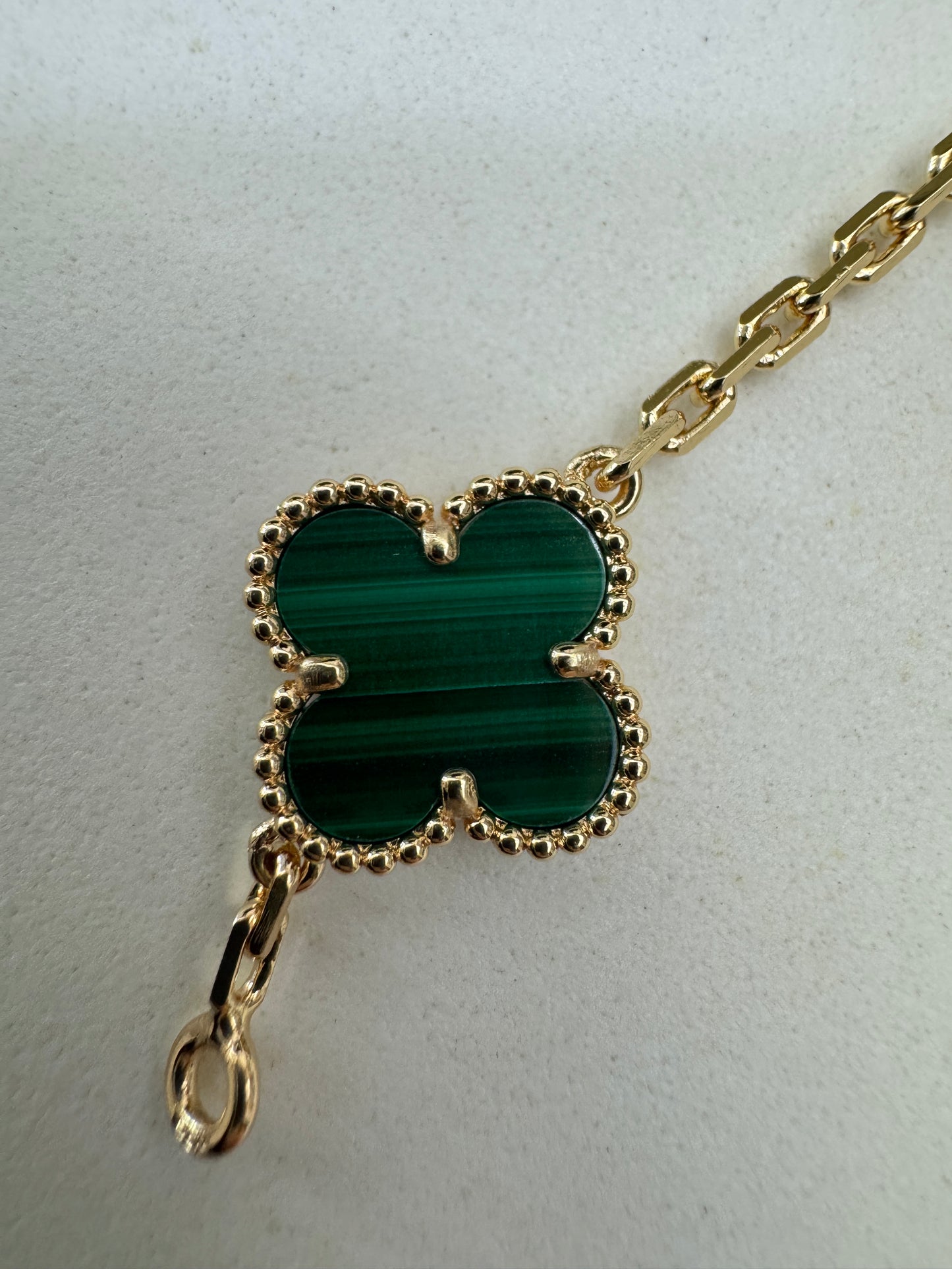 VCA 五花孔雀石 Vintage Alhambra 5 Motifs Bracelet Malachite