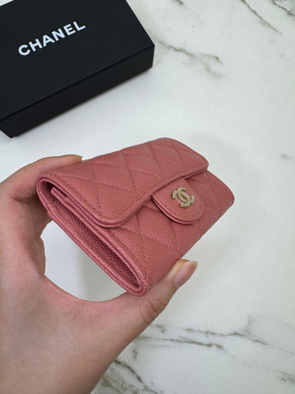 CHANEL CF Cardholder 珊瑚粉 牛皮