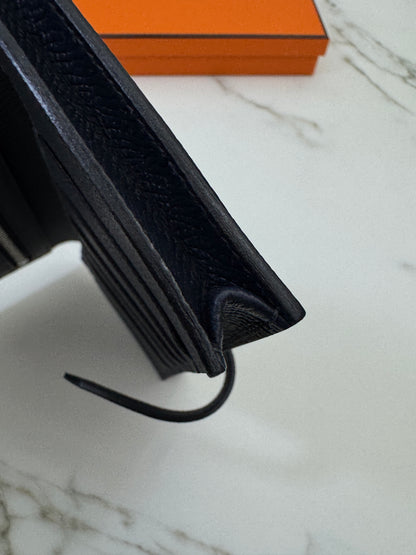 HERMES Bearn Wallet 午夜藍銀扣 Epsom Bleu Nuit PHW