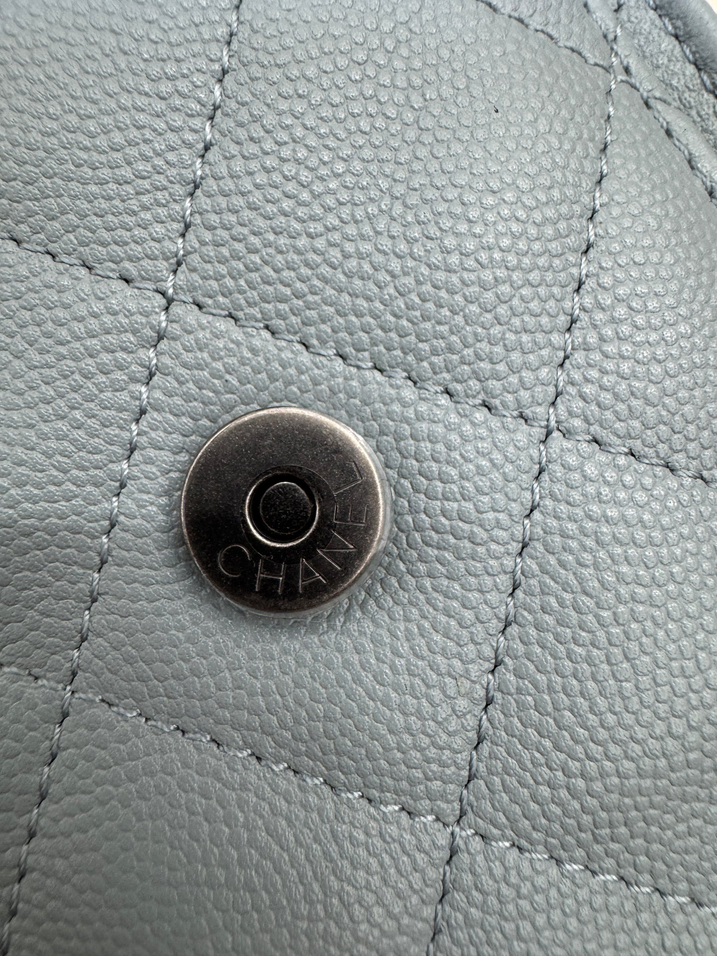 CHANEL Mini 25 Bag 霧霾藍銀扣