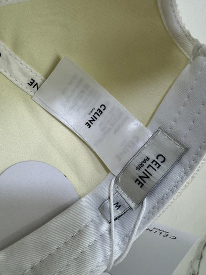 CELINE 凱旋門鴨舌帽 燈芯絨白色