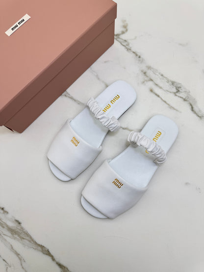 MIU MIU 兩穿魚嘴涼鞋 白色