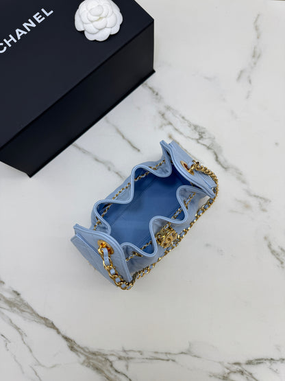 CHANEL Mini 25Bag 26A Baby Blue 亮金扣