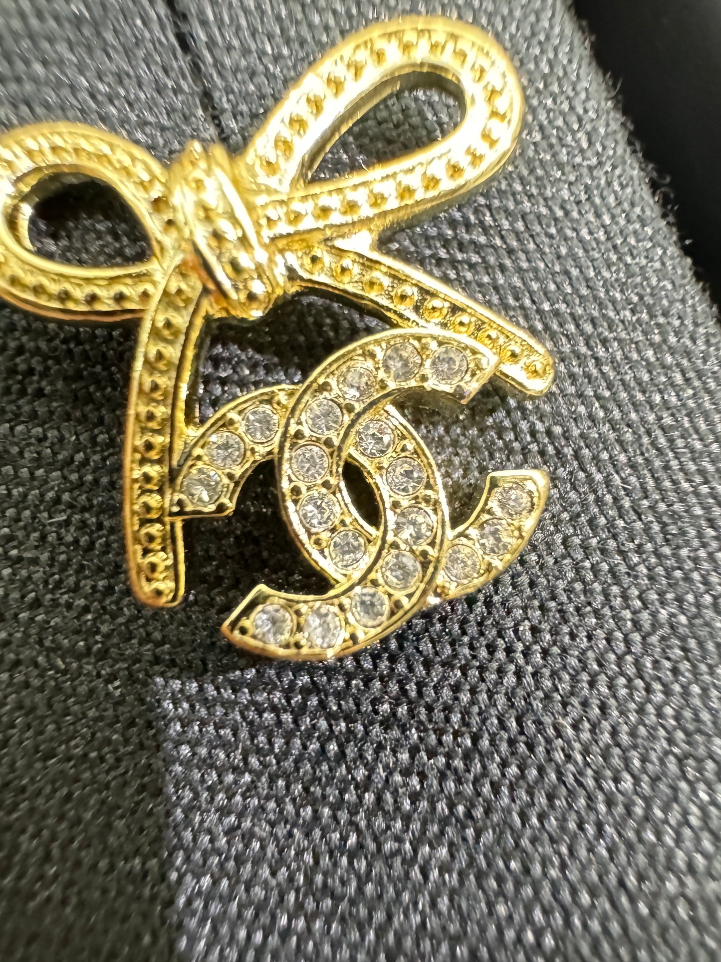 CHANEL 25K 蝴蝶結項鏈 淺金色