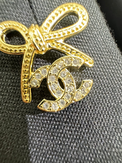 CHANEL 25K 蝴蝶結項鏈 淺金色