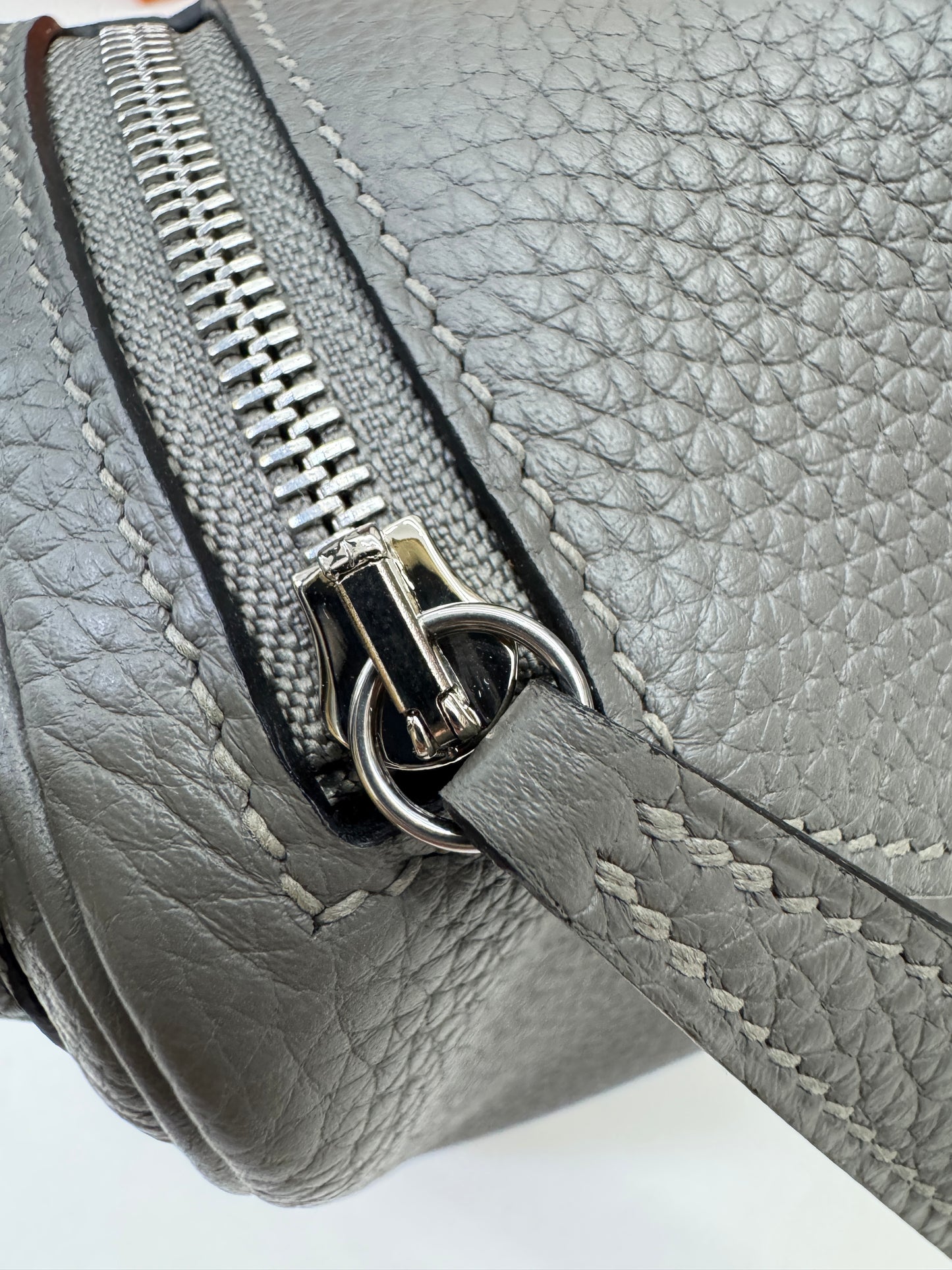 HERMES Mini Lindy 積雨雲灰銀扣 0L Gris Meyer PHW