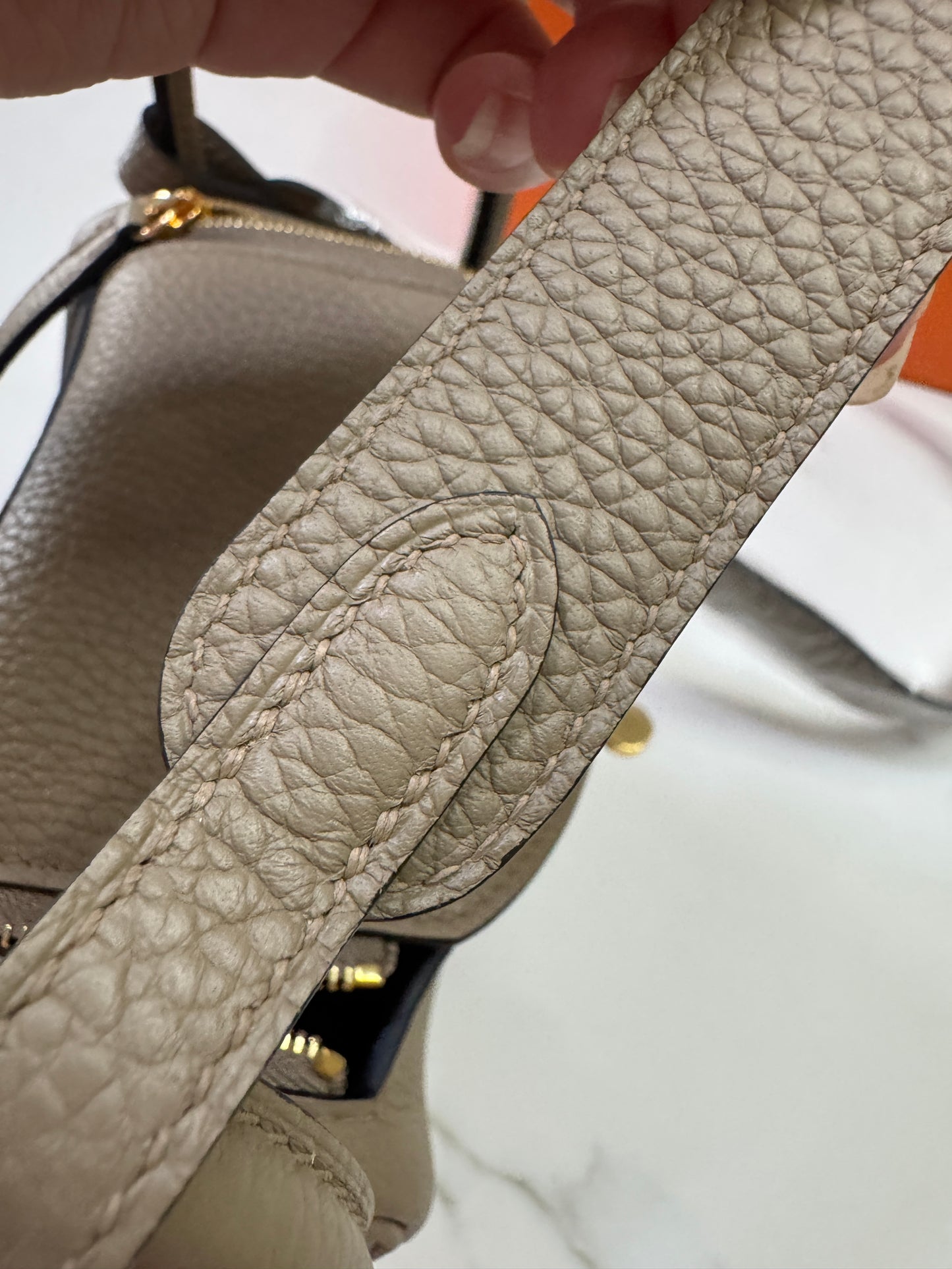 HERMES Mini Lindy II 馬爾淺米 金扣 TC