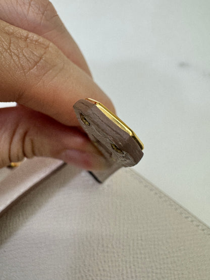 HERMES Mini Kelly II 奶昔白金扣 Epsom GHW