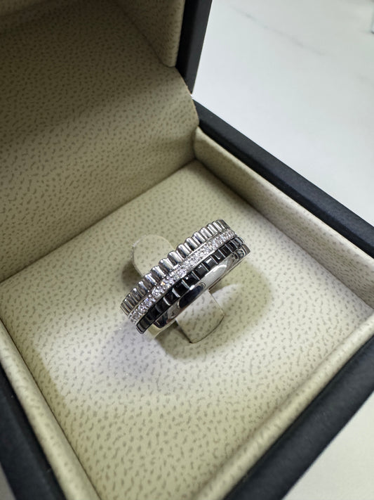 BOUCHERON Quatre 黑陶瓷鑽石戒指 【18K真金真鑽】