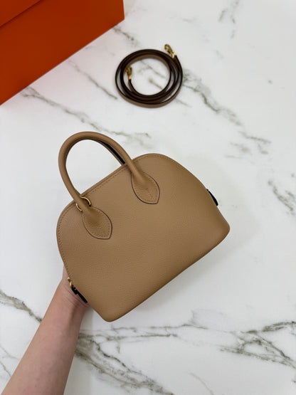 HERMES Mini Bolide 奶茶色金扣 Evercolor Chai GHW