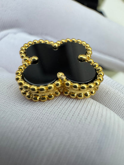 VCA Vintage Alhambra Earrings 黑玉髓