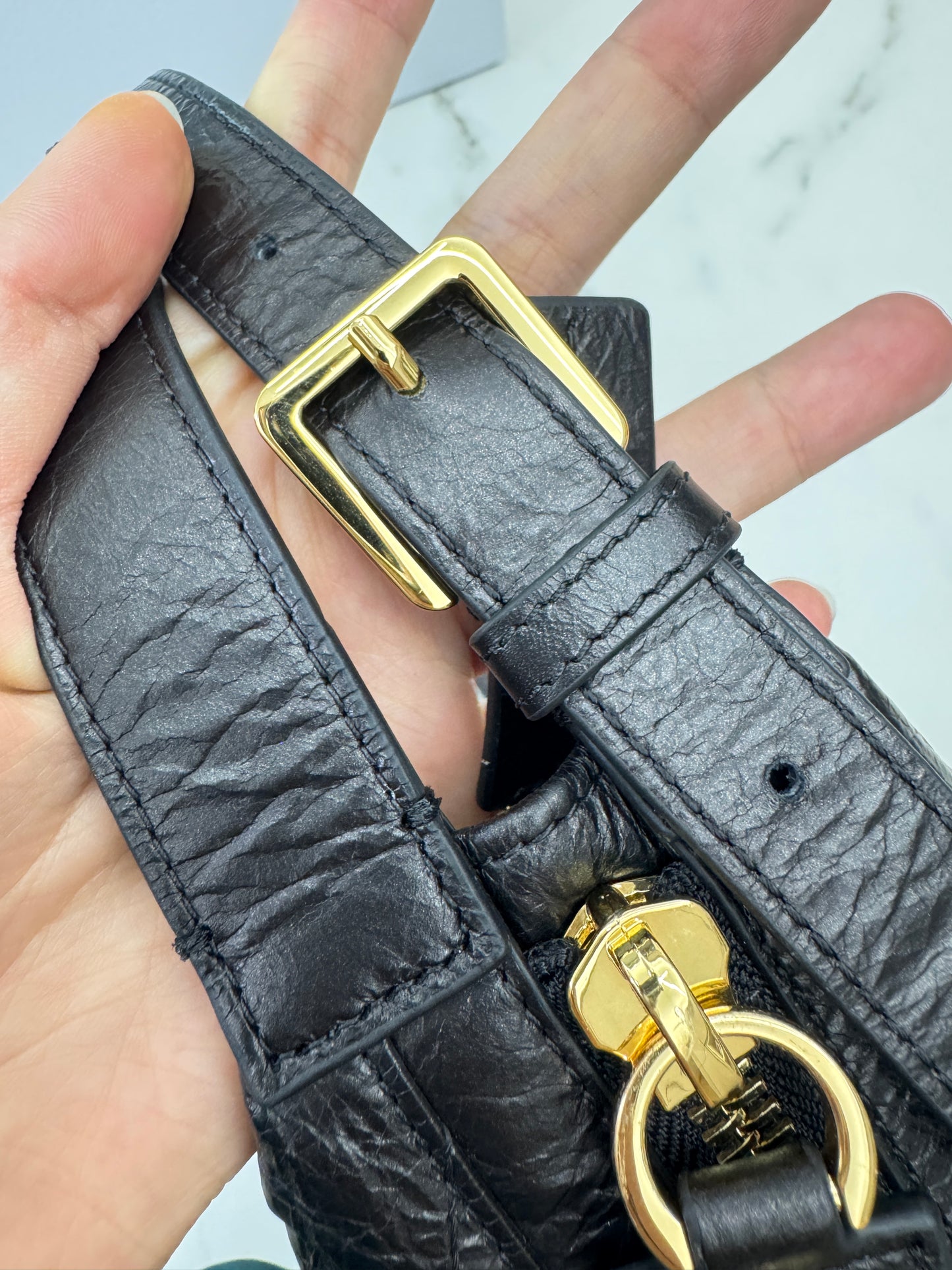 DIOR D-Journey Small 黑色油臘皮