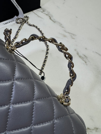 CHANEL 23K Mini CF with Top Handle 手柄CF 深灰色羊皮