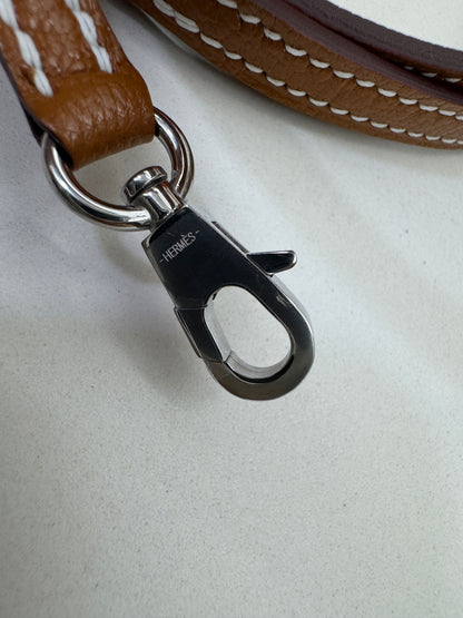 HERMES Mini Bolide 金棕色山羊皮 銀扣 Cherve Gold PHW