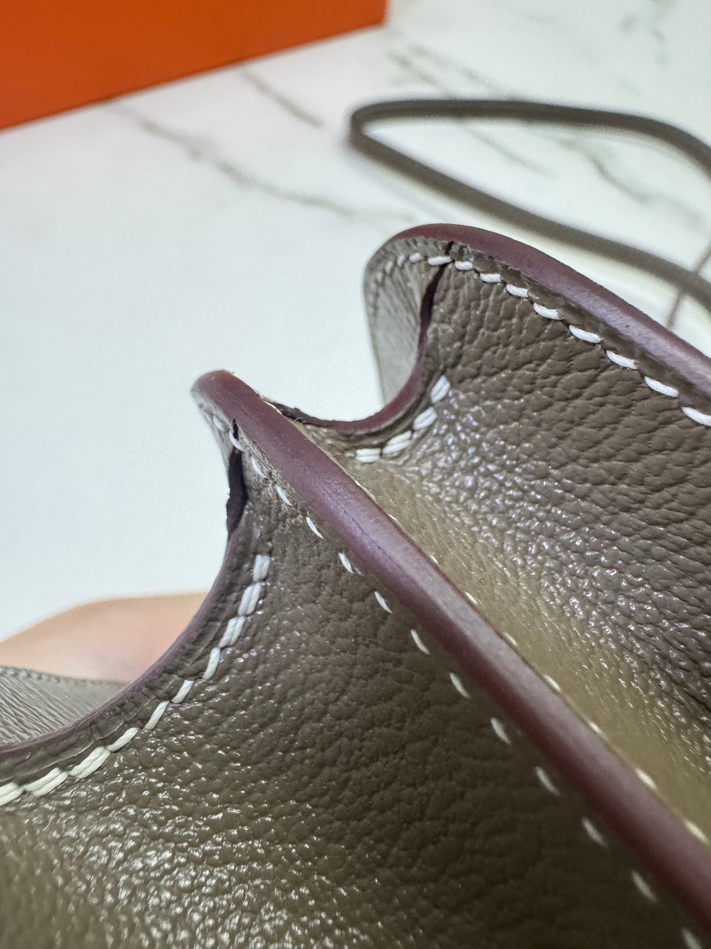 HERMES Mini Constance 大象灰山羊皮 金扣 Etoupe GHW