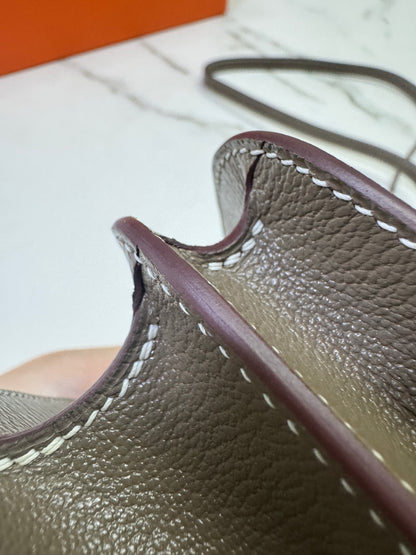 HERMES Mini Constance 大象灰山羊皮 金扣 Etoupe GHW