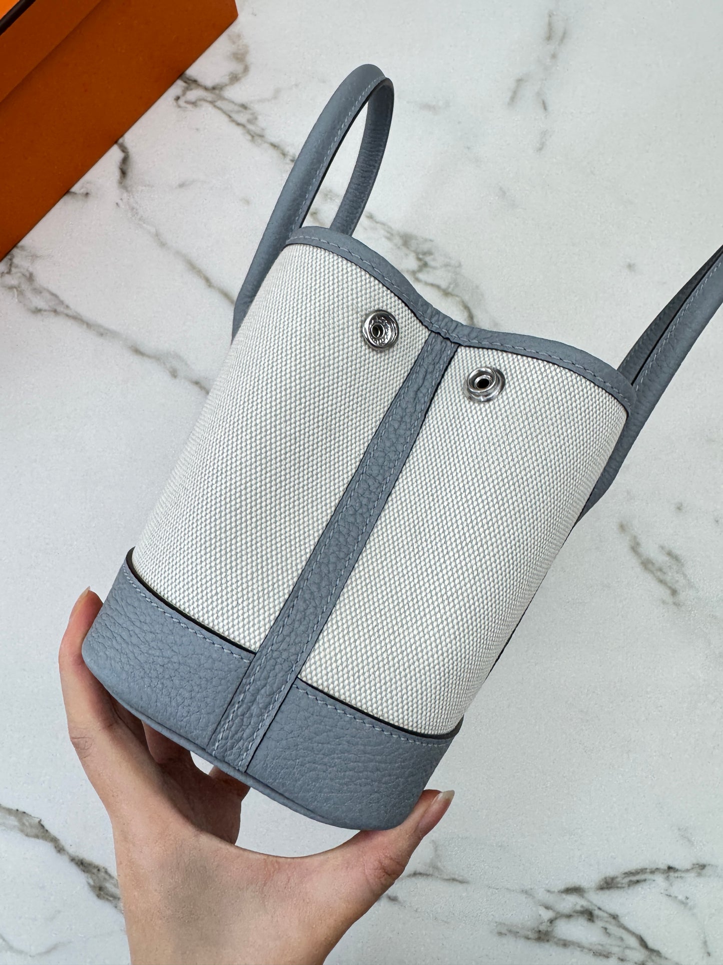 HERMES Neo Garden Party 23 木偶灰 Negonda Canvas