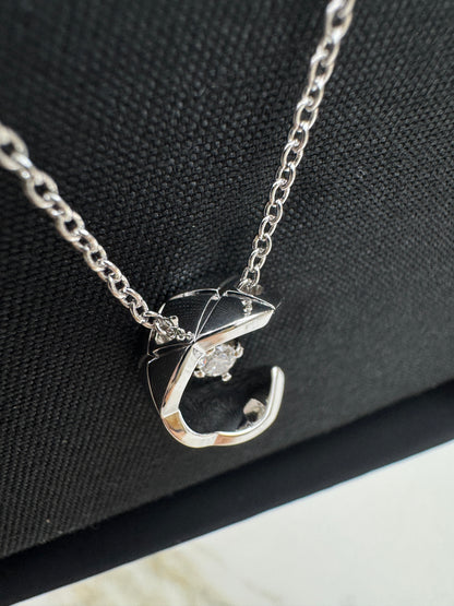 CHANEL Coco Crush 白金色 月亮項鏈