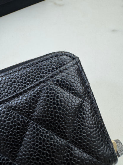 CHANEL 黑金牛拉鏈零錢包 Coin Purse