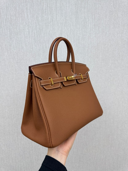 HERMES Birkin 25 金棕色金扣 Togo Gold GHW
