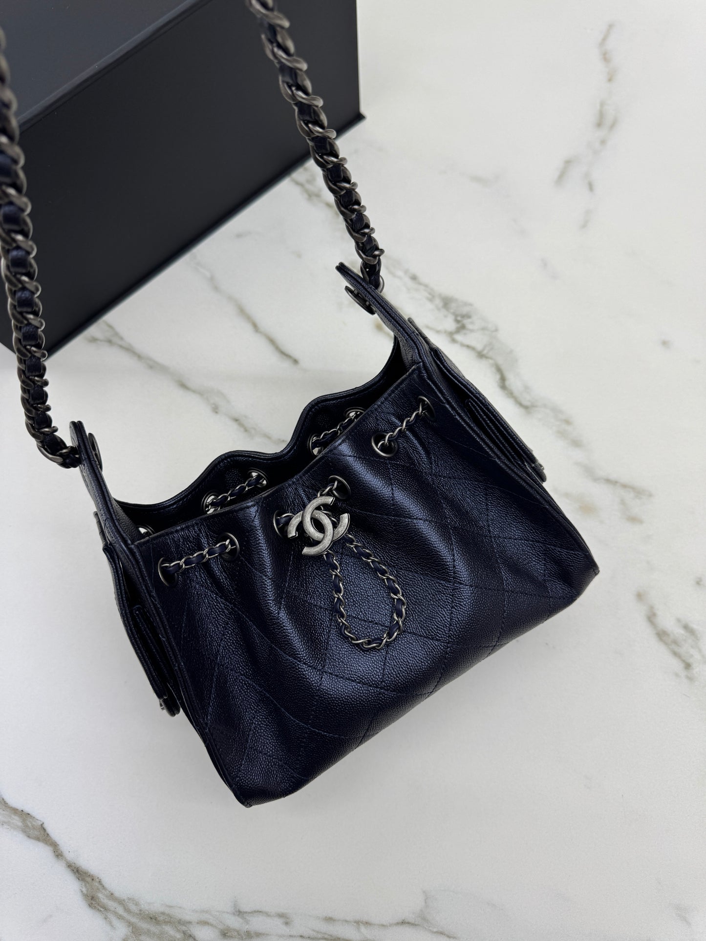 CHANEL Mini 25Bag 珠光深藍