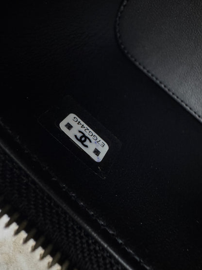CHANEL 24S 調節扣 珠光黑長盒子