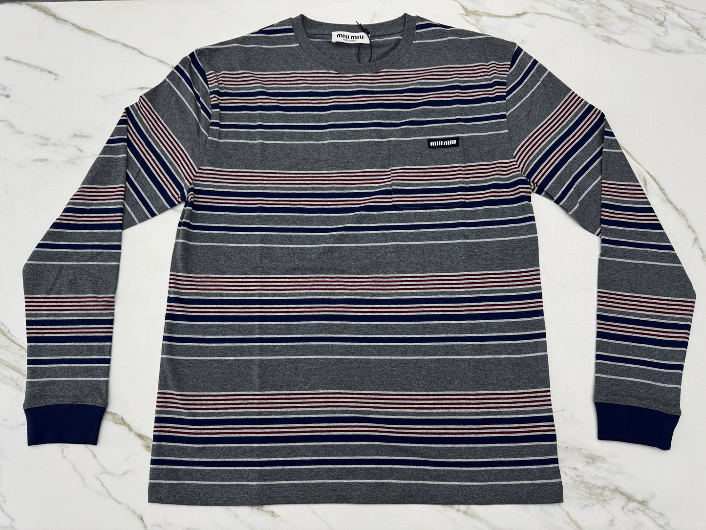 MIU MIU 長袖條紋T恤