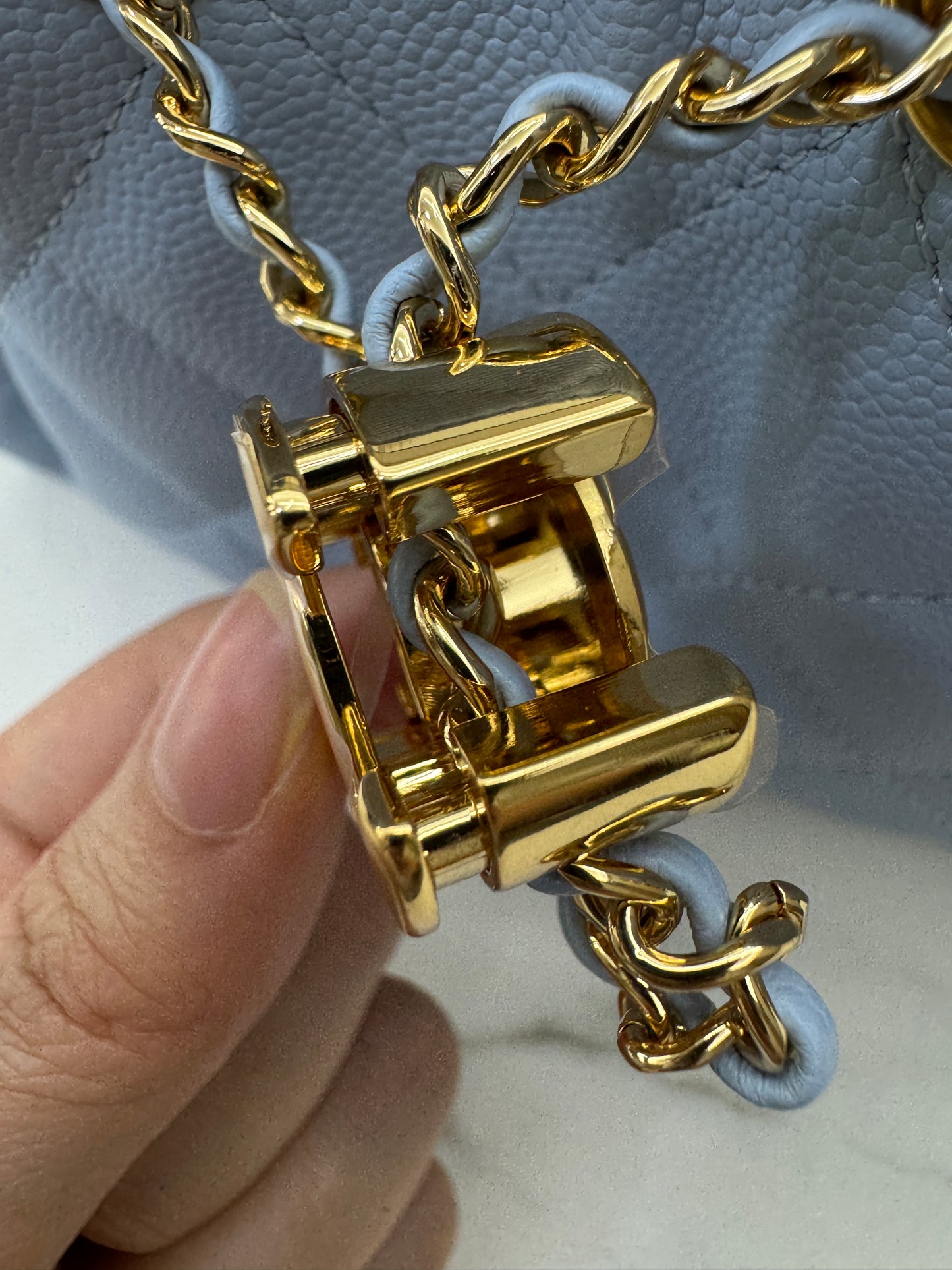 CHANEL Mini 25Bag 26A Baby Blue 亮金扣