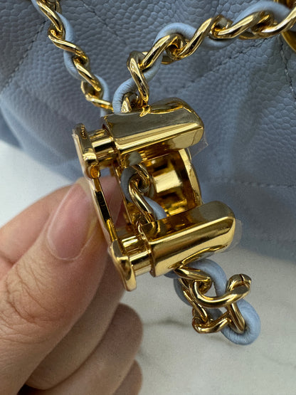 CHANEL Mini 25Bag 26A Baby Blue 亮金扣