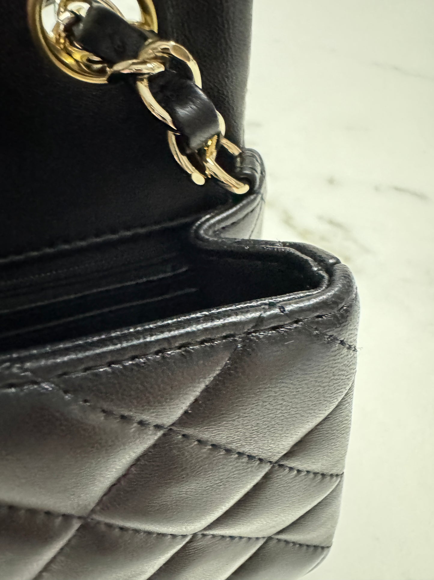 CHANEL CF20 羊皮 黑色淡金扣