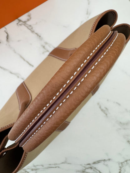HERMES Garden Party 36 金棕拼風衣灰帆布 Negonda/ Canvas