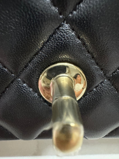 CHANEL CF20 羊皮 黑色淡金扣