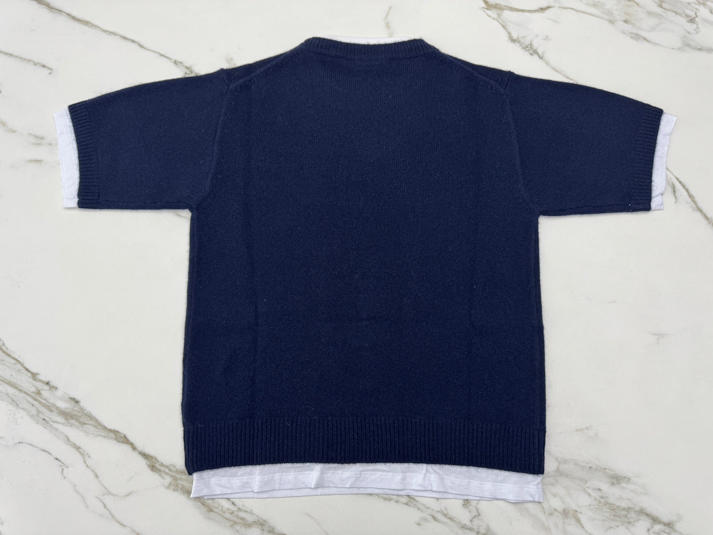 MIU MIU 假兩件羊絨針織衫