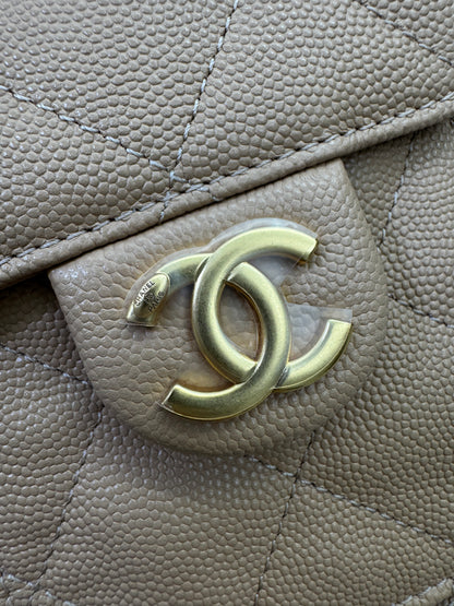 CHANEL Mini 25Bag 奶茶杏荔枝皮 Caviar Calfskin