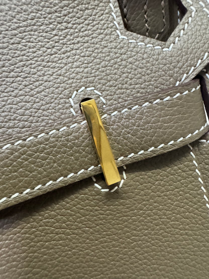 HERMES Jypsiere Mini 大象灰 金扣 evercolor 18 etoupe GHW