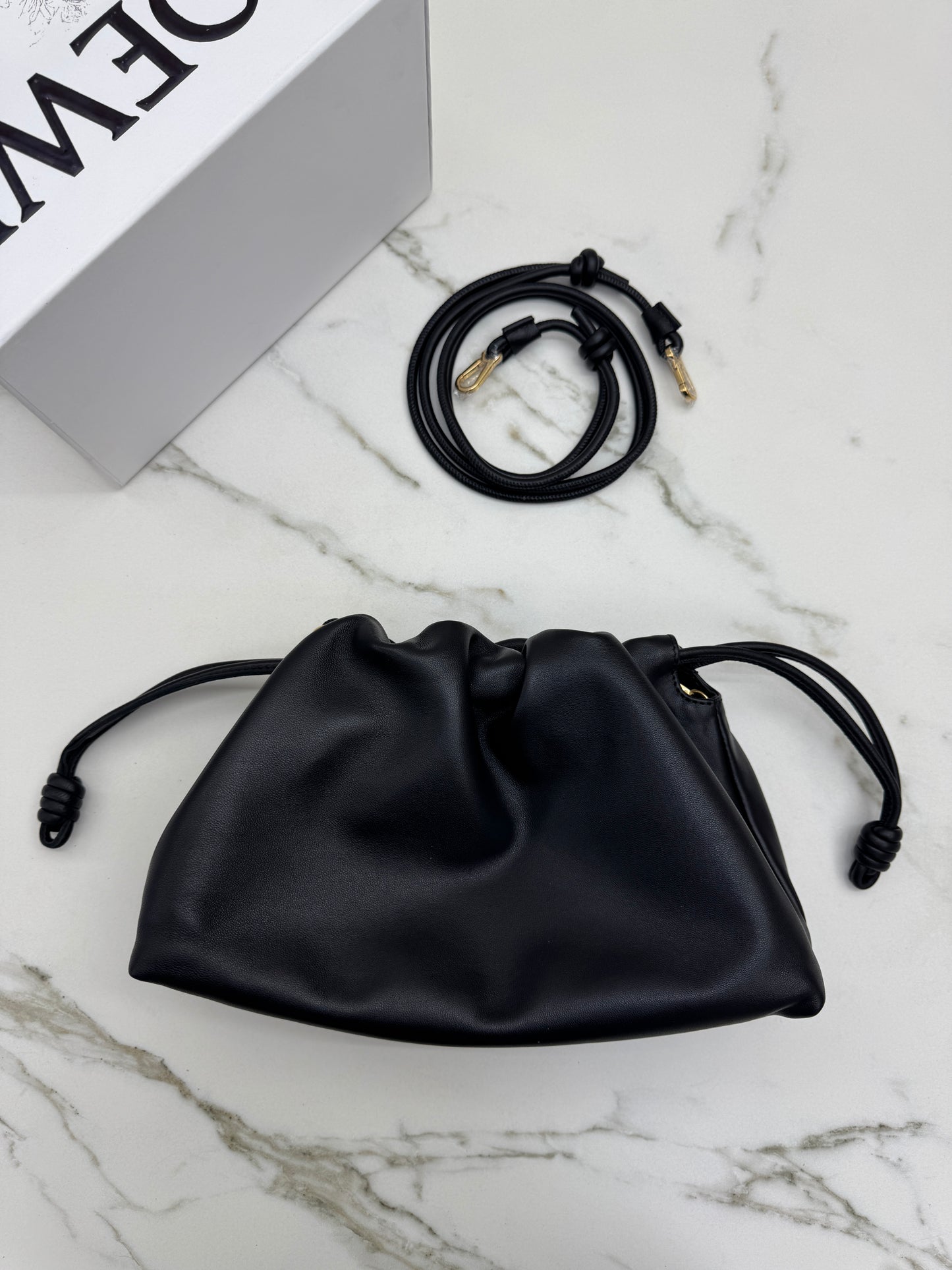 LOEWE Flamenco Purse Mellow Nappa Lambskin Black Medium