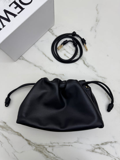 LOEWE Flamenco Purse Mellow Nappa Lambskin Black Medium