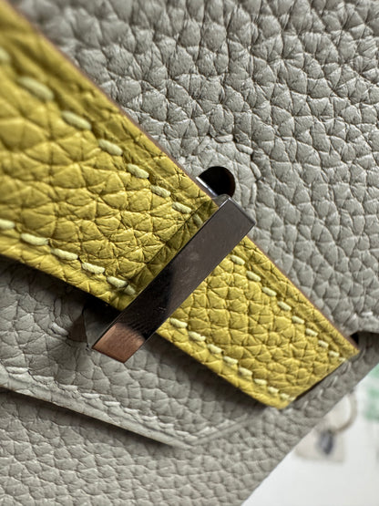 HERMES Birkin25 SO 珍珠灰拼小雞黃 Togo PHW