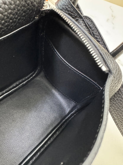 HERMES Mini Lindy 一代 黑銀 Noir PHW