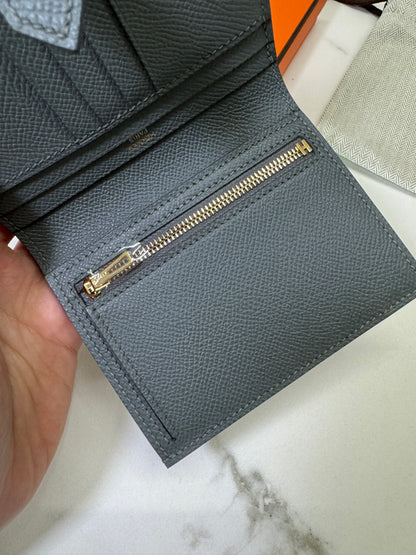 HERMES Bearn Wallet 短錢包 杏仁綠金扣