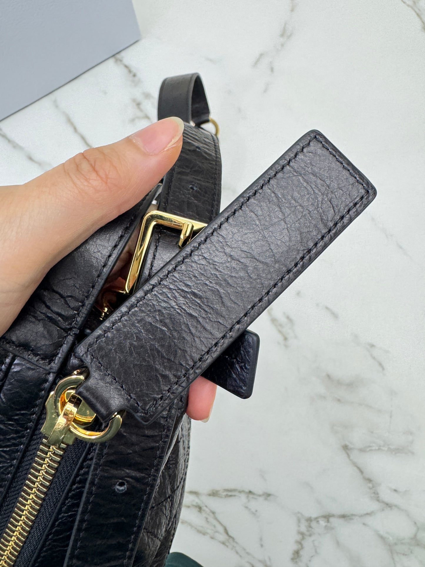 DIOR D-Journey Small 黑色油臘皮