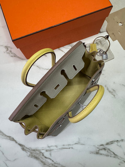 HERMES Birkin25 SO 珍珠灰拼小雞黃 Togo PHW