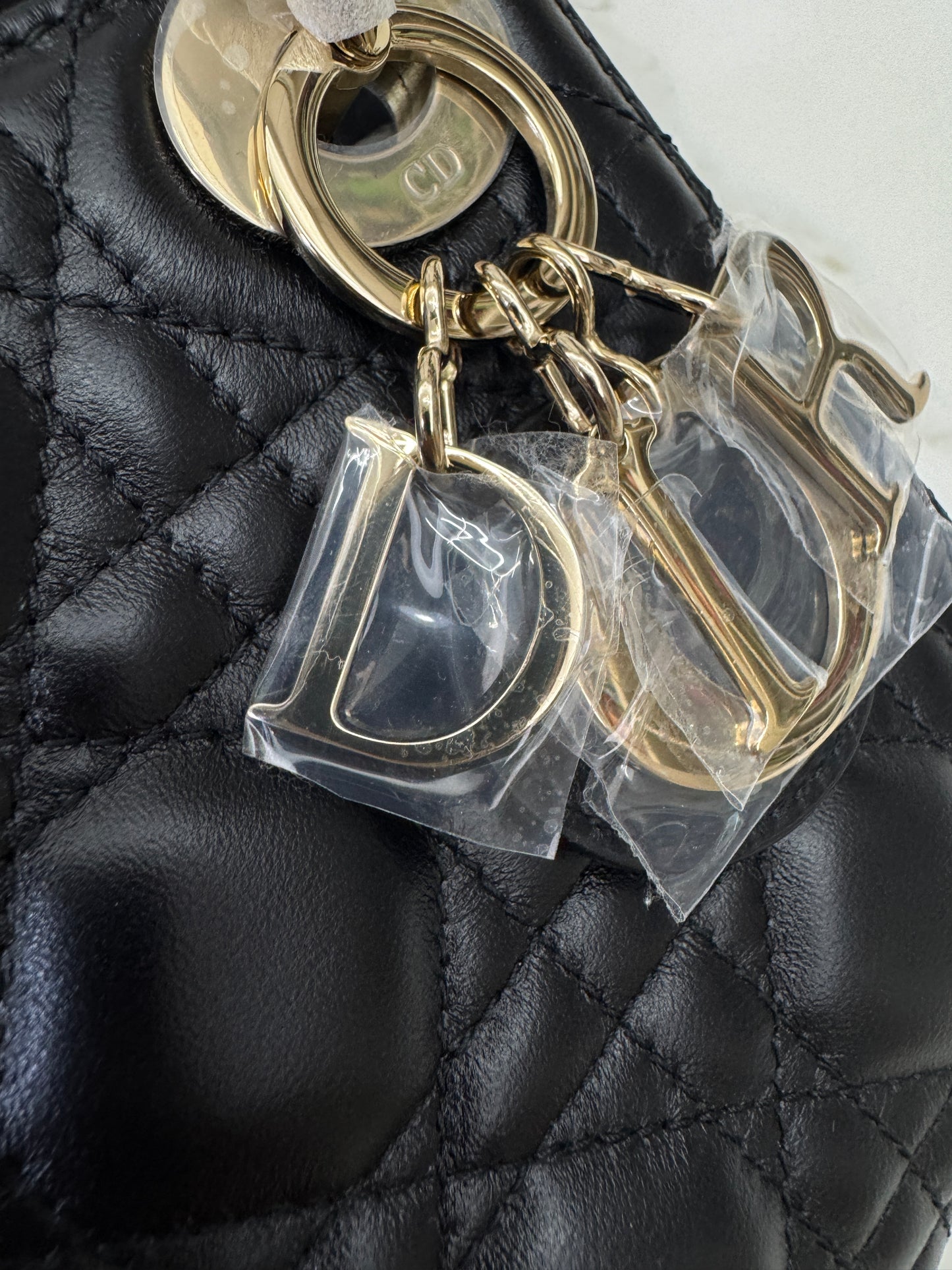 DIOR Mini Lady Dior 黑色羊皮