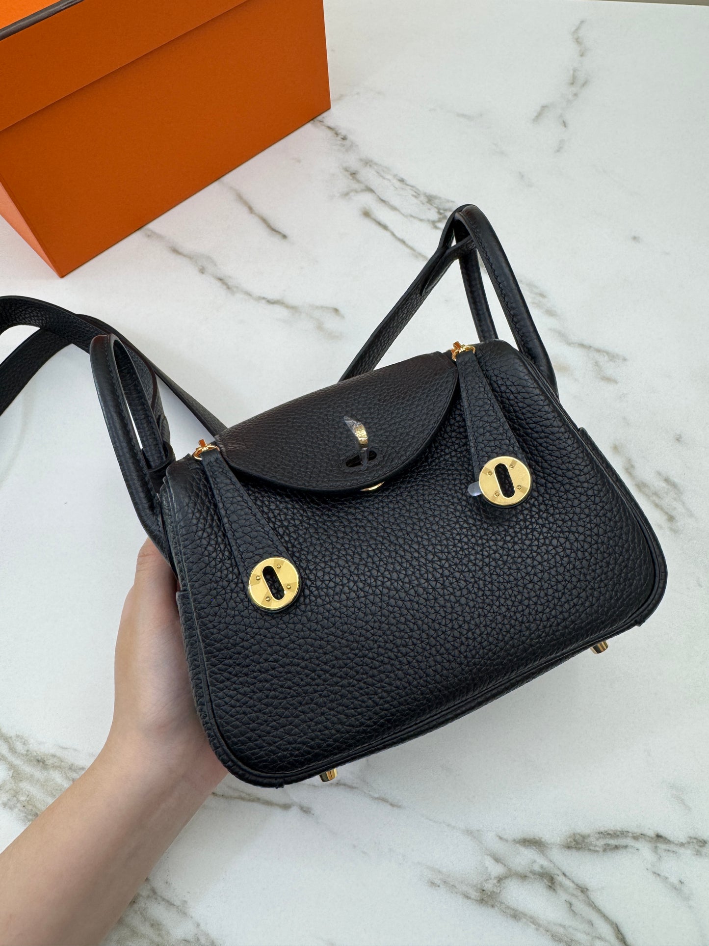 HERMES Mini Lindy I 黑色 Noir GHW