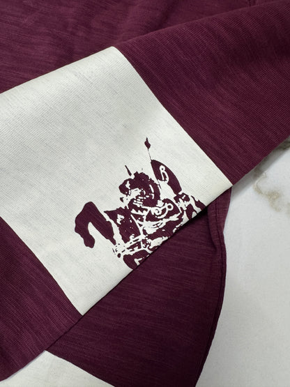 BURBERRY 紫紅色 竹節棉長袖